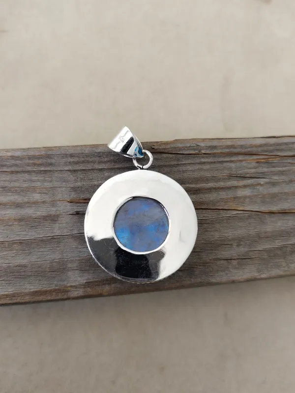 Silver_&_White_With_Blue_Sterling_Silver_925_Premium_&_Elegant_Boho_Pendant_For_Girls_&_Women