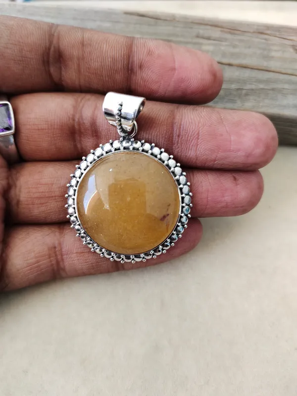 Silver_&_Yellow_Sterling_Silver_925_Premium_&_Elegant_Boho_Pendant_For_Girls_&_Women
