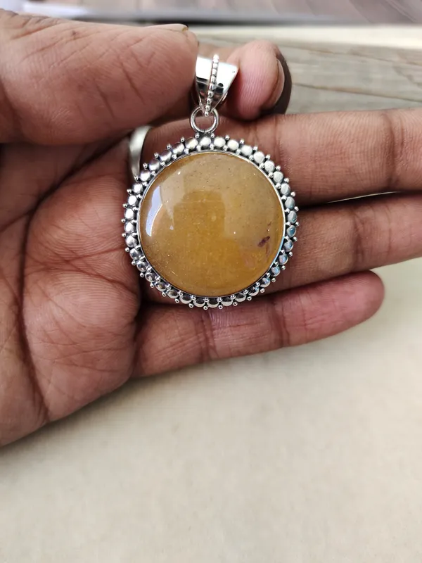Silver_&_Yellow_Sterling_Silver_925_Premium_&_Elegant_Boho_Pendant_For_Girls_&_Women