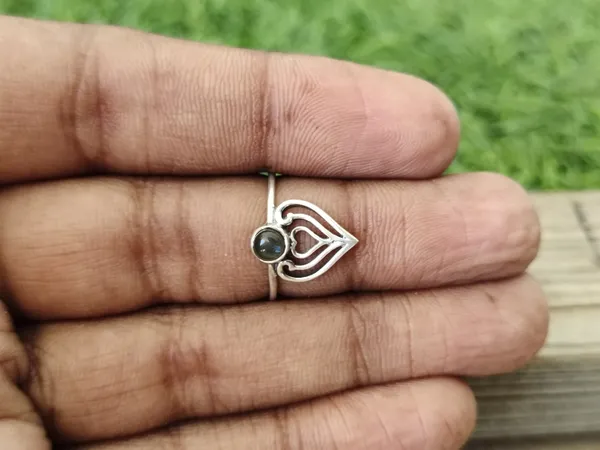 Silver_&_Grey_With_Blue_Sterling_Silver_925_Premium_&_Elegant_Boho_Ring_For_Girls_&_Women