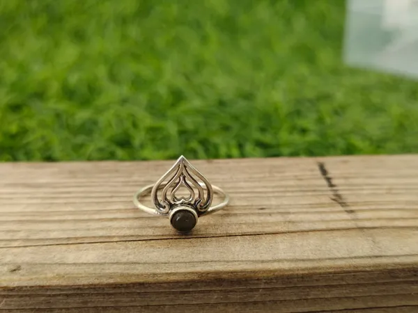 Silver_&_Grey_With_Blue_Sterling_Silver_925_Premium_&_Elegant_Boho_Ring_For_Girls_&_Women