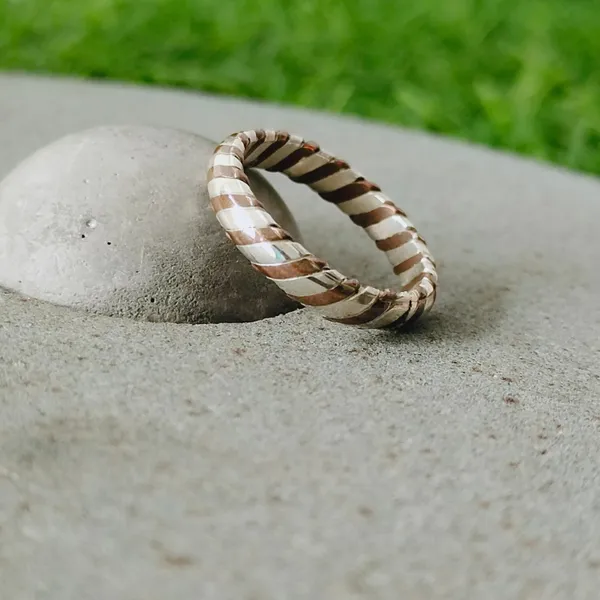 Silver_&_Silver_&_Copper_Band_Sterling_Silver_925_Premium_&_Elegant_Boho_Ring_For_Girls_&_Women