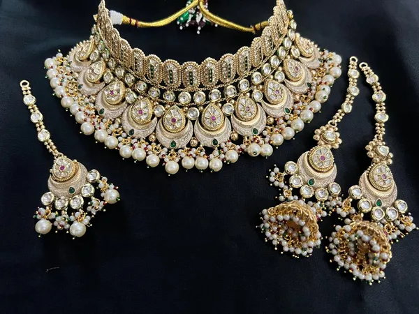 Multicolor_&_Golden_Brass_Premium_&_Elegant_Traditional_Semi_Bridal_Rajwadi_Chowkar_Set_For_Women_&_Girls