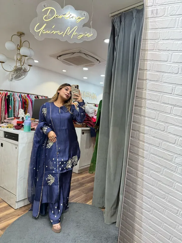 Royal_Blue_Crepe_Intricate_Sequin_Embroidery_Kurta_&_Palazzo_For_Women