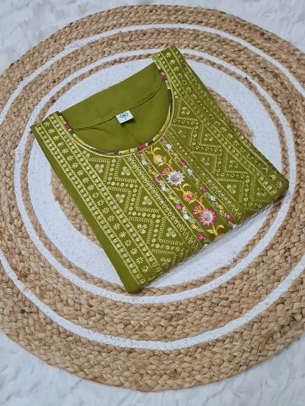 Lemon_Green_Muslin_Cotton_Heavy_Embroidered_Kurta_Pant_&_Dupatta_For_Women