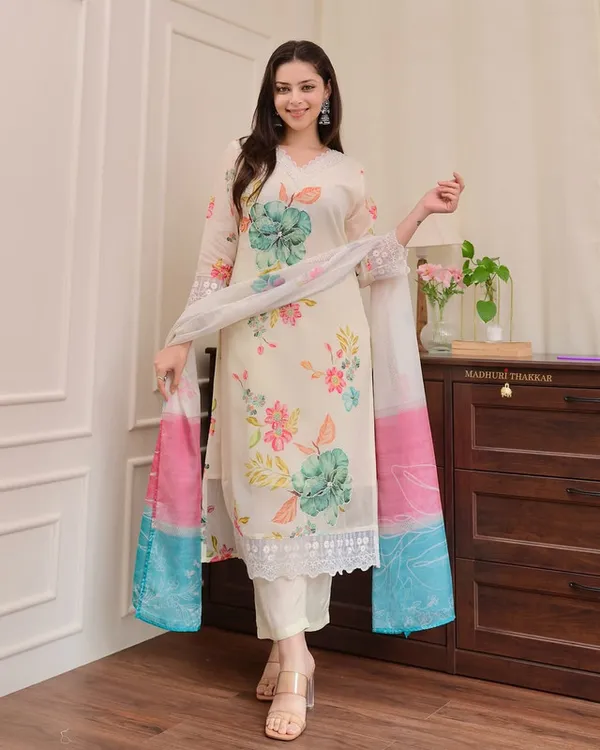 White_Chanderi_Silk_Zari_Print_with_Handwork_Kurta_Set_for_Women_&_Girls