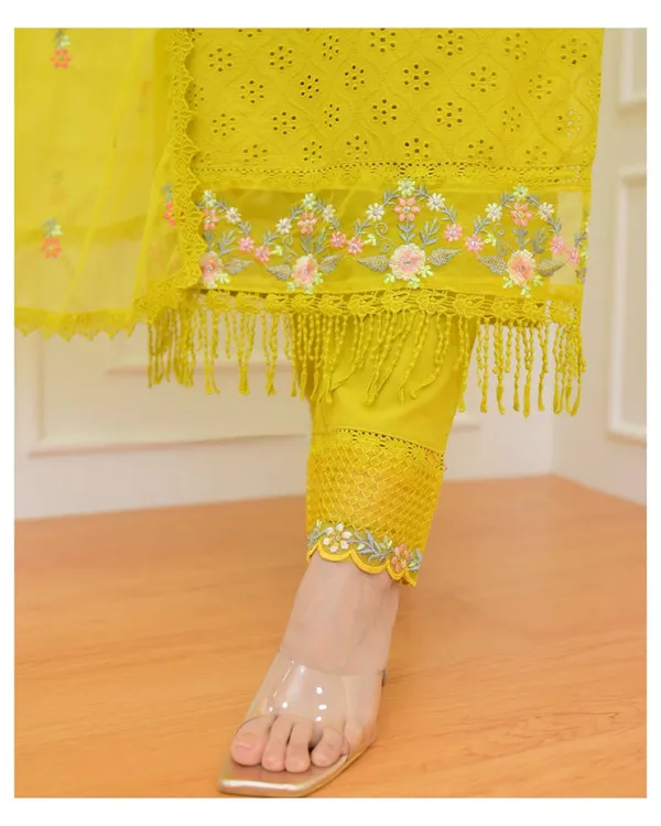 Yellow_Schiffli_Cotton_Embroidered_Kurta_Pant_&_Dupatta_Set_For_Women_&_Girls