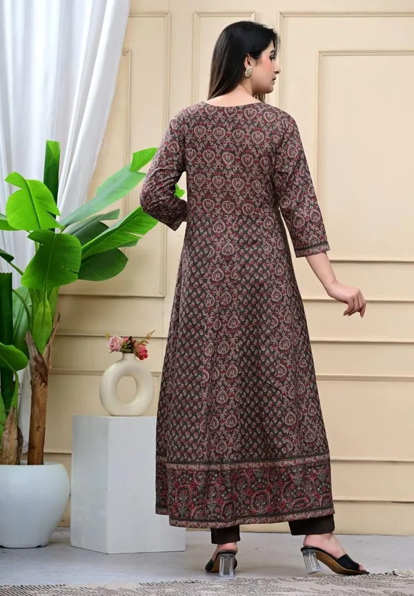 Brown_Angarakha_Pattern_Kurti_Set