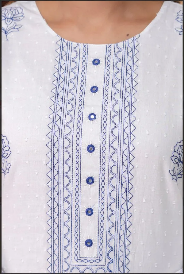 White_Taj_Cotton_Kurti_Set