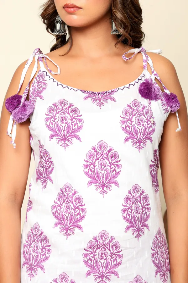Purple_Designer_Cotton_Cut_Sleeves_Kurti_Set