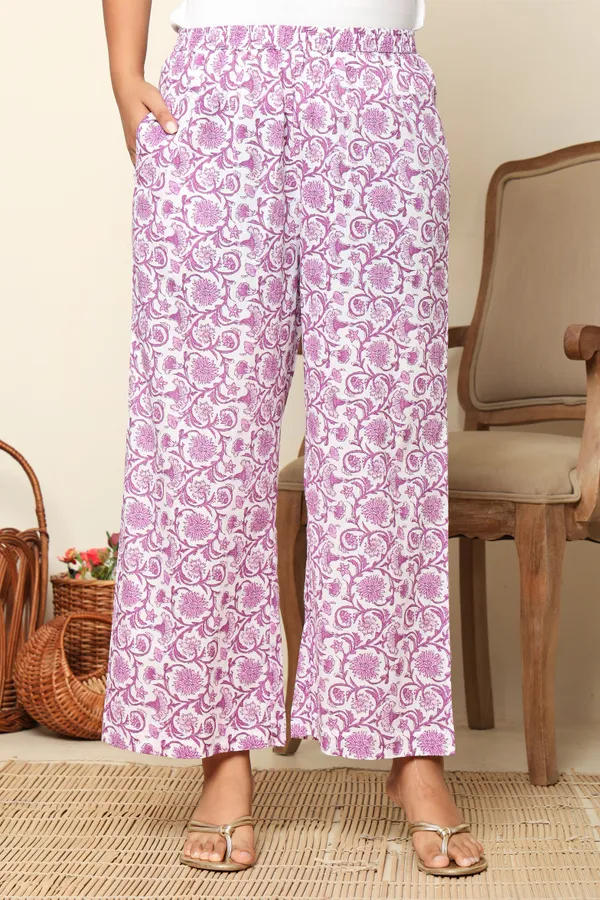 Purple_Designer_Cotton_Cut_Sleeves_Kurti_Set