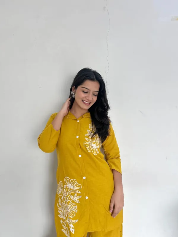 Yellow_Pure_Cotton_Embroidered_Work_Kurta_&_Palazzo_Co_-_Ord_Set_For_Women_&_Girls