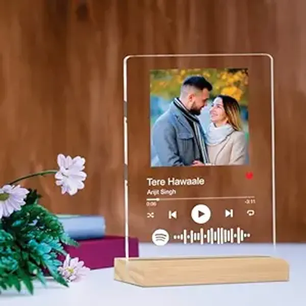 Brown_Customized_Photo_&_Spotify_Plaque,Personalized_Tabletop_Rectangular_Photo_Frame_With_Wooden_Stand,Spotify_Frame,Gift,Birthday,Anniversary,Gift_For_Brother_&_Sister(6_*_9_Inches)