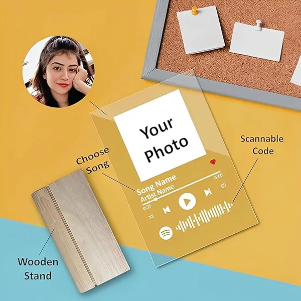 Brown_Customized_Photo_&_Spotify_Plaque,Personalized_Tabletop_Rectangular_Photo_Frame_With_Wooden_Stand,Spotify_Frame,Gift,Birthday,Anniversary,Gift_For_Brother_&_Sister(6_*_9_Inches)