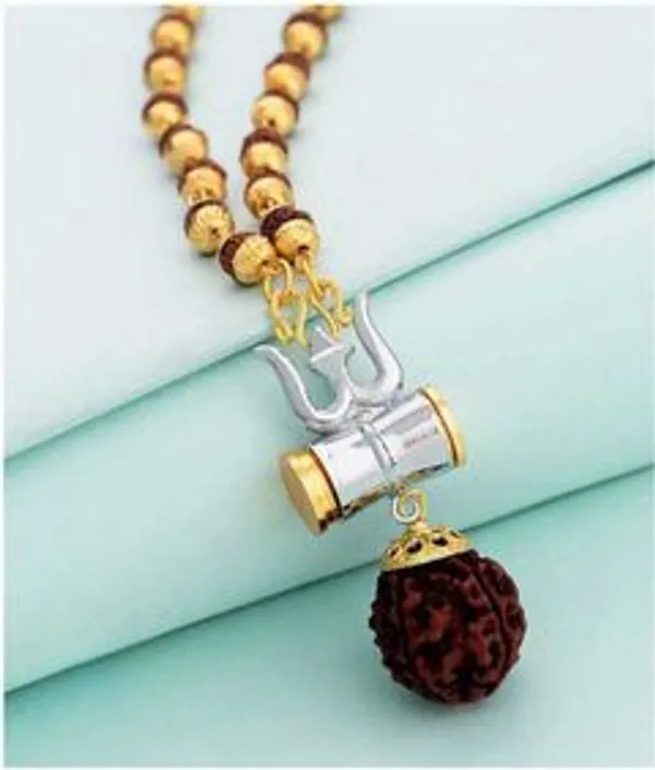Lord_Shiva_Trishula_Damaru_Locket_With_Puchmukhi_Rudraksha_Gold_Plated_Plated_Wood_Chain