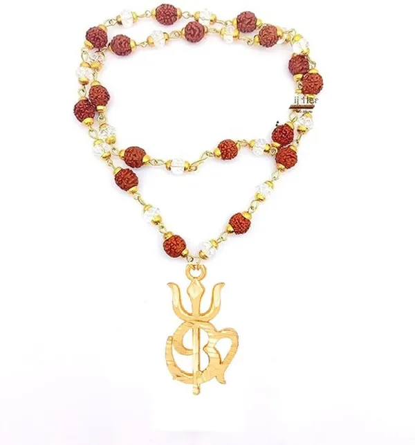 Om_Trishul_Locket_Rudraksha_Crystel_Mala_Sacred_Symbol_Of_Power_Protection_Gold_Plated_Plated_Wood_Chain