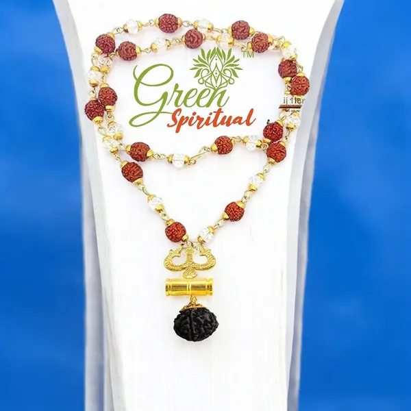 Damru_Locket_With_Rudraksha_Crystel_Mala_Sacred_Symbol_Of_Power_Protection_Gold_Plated_Plated_Wood_Chain