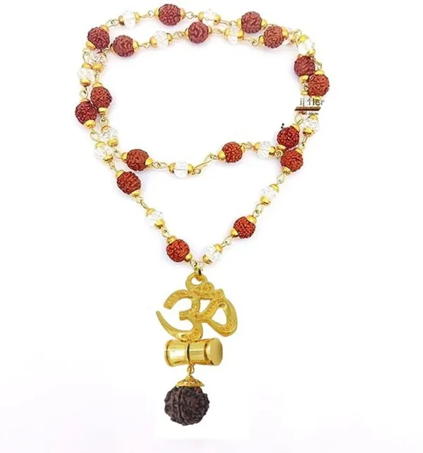 Om_Damru_Locket_With_Rudraksha_Crystel_Mala_Sacred_Symbol_Of_Power_Protection_Gold_Plated_Plated_Wood_Chain