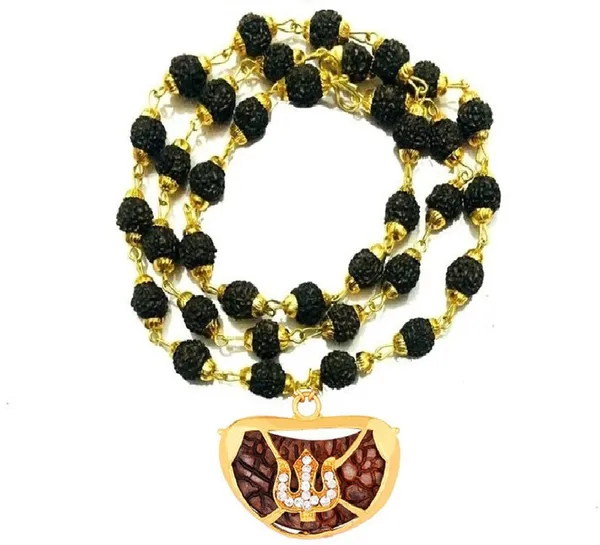 Ek_Mukhi_Trishul_Locket_With_Puchmukhi_Rudraksha_Mala_8mm_36beads_Gold_Plated_Plated_Wood_Chain