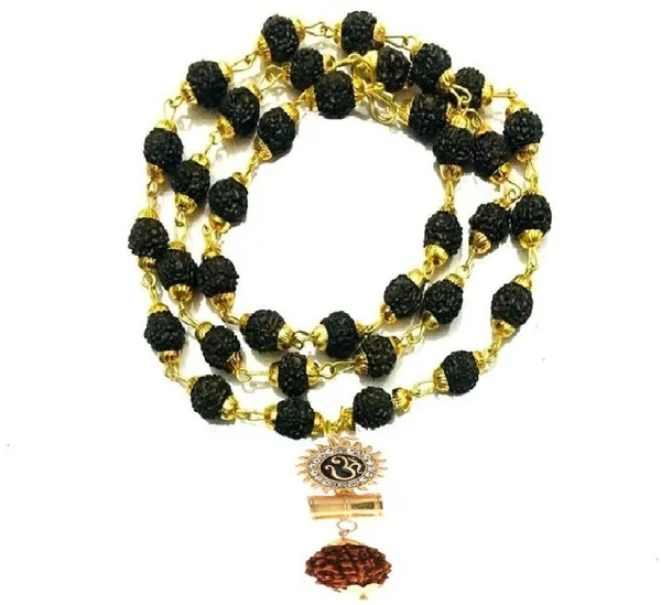 Religious_Jewelry_Om_Damru_Locket_With_Puchmukhi_Rudraksha_Mala_8mm_36beads