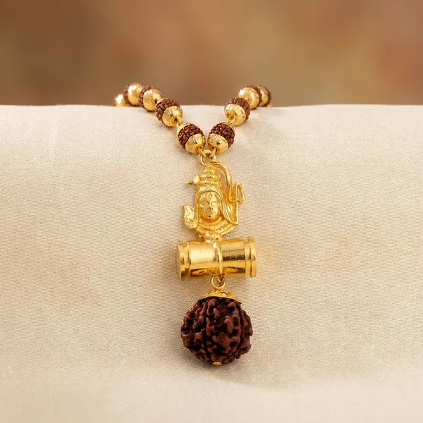 Religious_Lord_Shivji_Trishul_Locket_With_Puchmukhi_Rudraksha_Mala_8mm_36beads_Gold_Plated_Plated_Wood_Chain