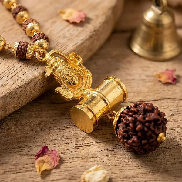 Religious_Lord_Shivji_Trishul_Locket_With_Puchmukhi_Rudraksha_Mala_8mm_36beads_Gold_Plated_Plated_Wood_Chain