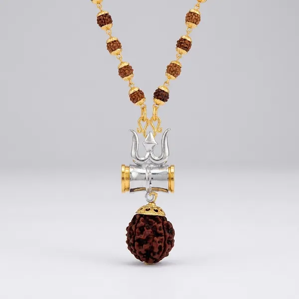 Lord_Shiva_Trishula_Damaru_Locket_With_Puchmukhi_Rudraksha_Gold_Plated_Plated_Wood_Chain