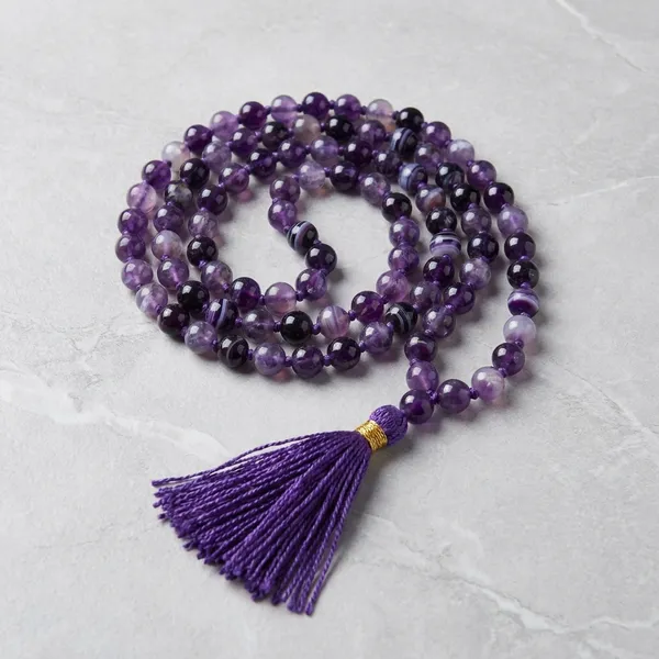 Green_Spiritual_Purple_Agate_Stone_Mala_Brass_Plated_Brass_Chain