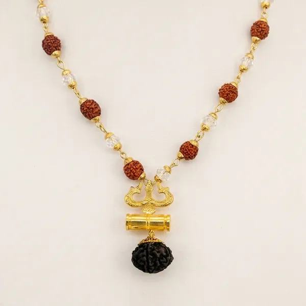 Damru_Locket_With_Rudraksha_Crystel_Mala_Sacred_Symbol_Of_Power_Protection_Gold_Plated_Plated_Wood_Chain
