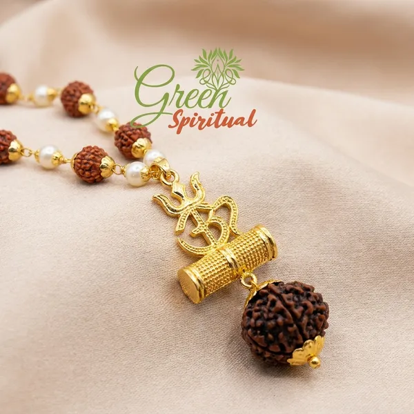 Damru_Trishul_Locket_With_Rudraksha_Crystel_Mala_Symbol_Of_Power_Protection_Gold_Plated_Plated_Wood_Chain