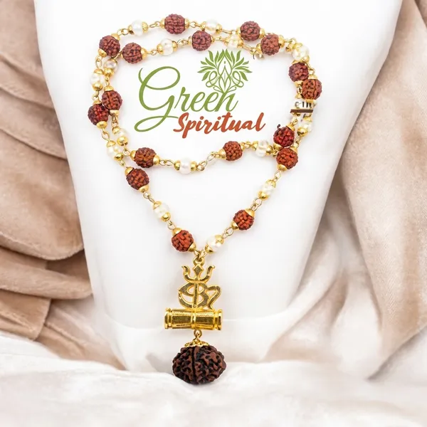 Damru_Trishul_Locket_With_Rudraksha_Crystel_Mala_Symbol_Of_Power_Protection_Gold_Plated_Plated_Wood_Chain