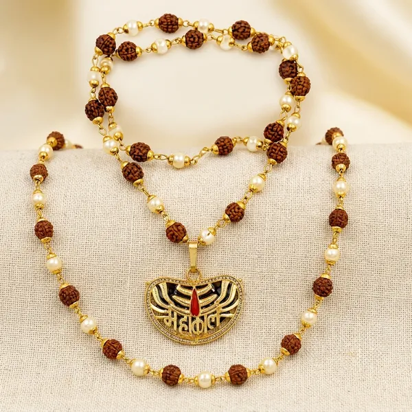 Mahakal_Locket_With_Rudraksha_Crystel_Mala_Sacred_Symbol_Of_Power_Protection_Gold_Plated_Plated_Wood_Chain