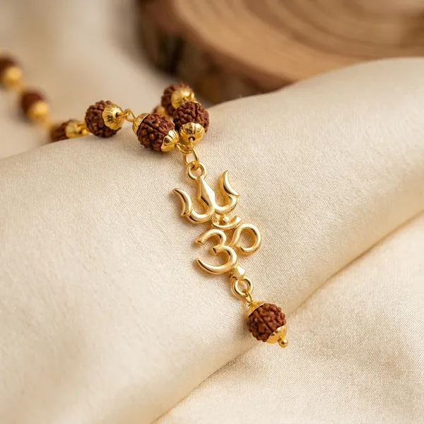 Religious_Jewelry_Trishul_Locket_With_Puchmukhi_Rudraksha_Mala_8mm_36beads_Gold_Plated_Plated_Wood_Chain