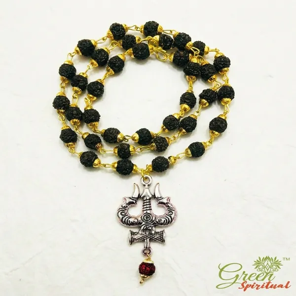 Religious_Jewelry_Trishul_Locket_With_Puchmukhi_Rudraksha_Mala_8mm_36beads_Gold_Plated_Plated_Wood_Chain