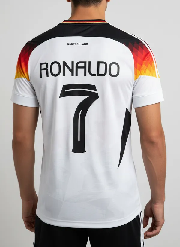 Germany_Fc_23/24_Printed_Round_Neck_Home_Ronaldo_Fan_Jersey