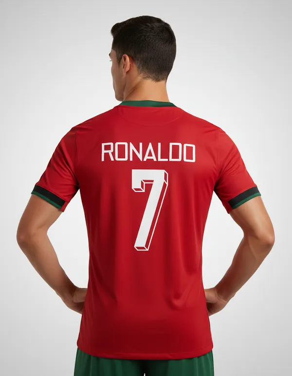 Portugal_Fc_24/25_Printed_V-Neck_Red-Plain_Ronaldo_Home_Jersey