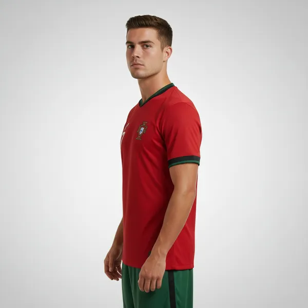 Portugal_Fc_24/25_Printed_V-Neck_Red-Plain_Ronaldo_Home_Jersey