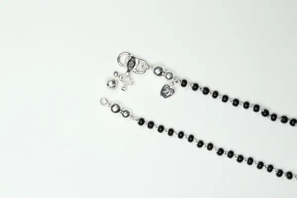 Black_&_Silver_Premium_Quality_Beads_Chain_Anklet_Daily_Wear