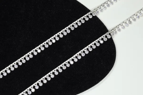 White_Premium_Quality_White_Stone_Chain_Anklet_Daily_Wear