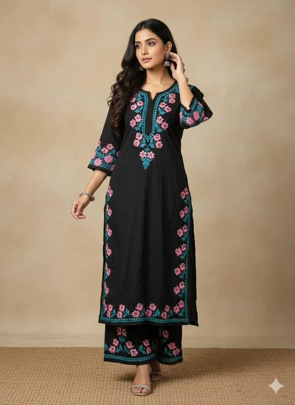 Aliza_Chikan_Black_Rayon_Cord_Set_For_Women