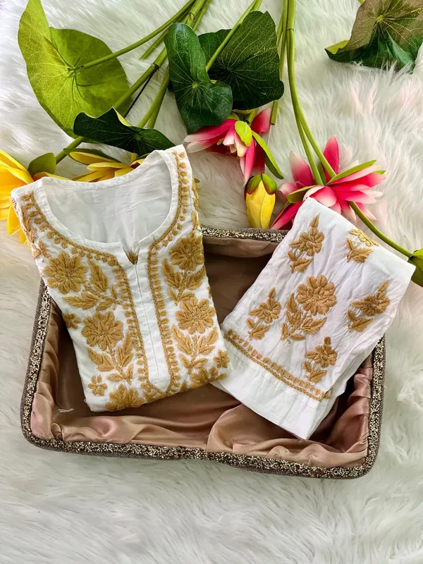 Chanderi_Chikan_Chiku_Work_Pant_Set_For_Women