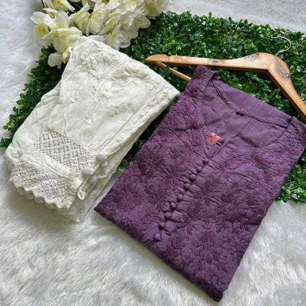Cotton_Chikan_Kurti_With_Afghani_Pant_For_Women