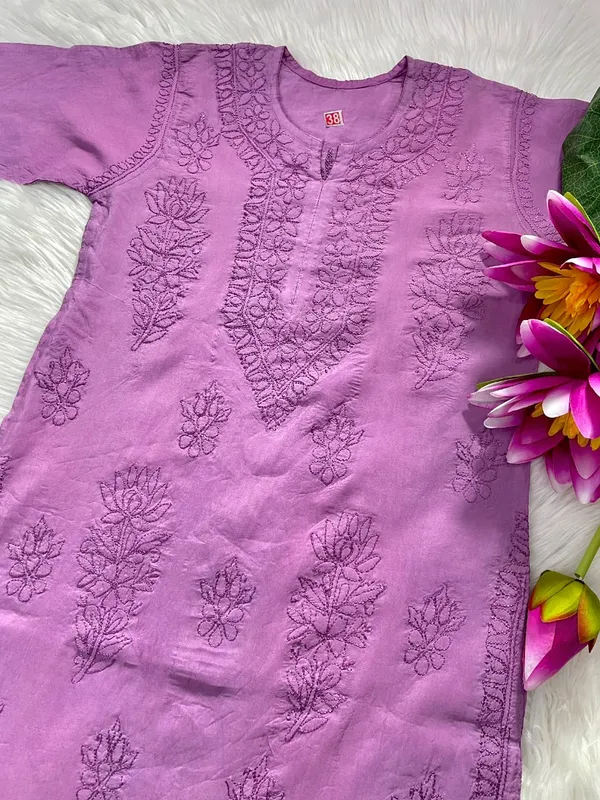 Purple_Exclusive_Lucknowi_Chikankari_Chanderi_Pant_Set_For_Women