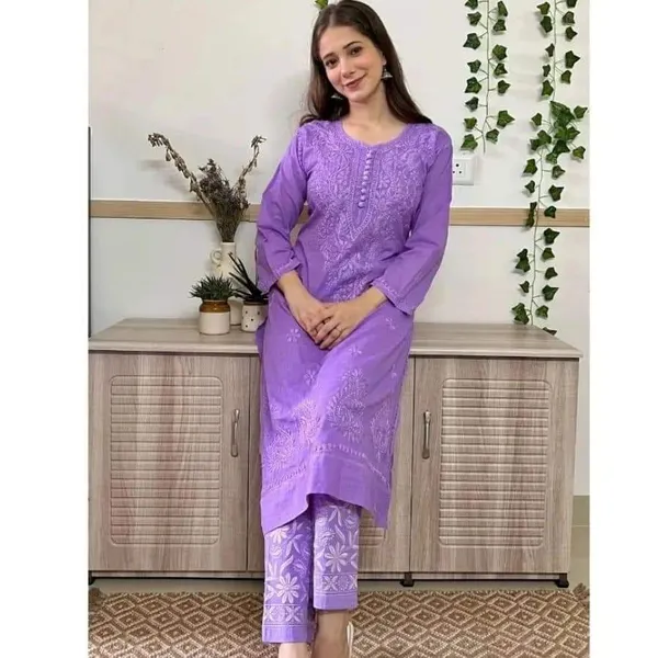 Lavender_Dobby_Cotton_Pant_Set_For_Women