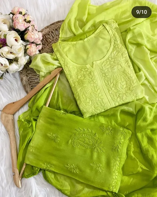 Pista_Green_Rayon_Chikankari_Ombre_Palazzo_Dupatta_Set_For_Women