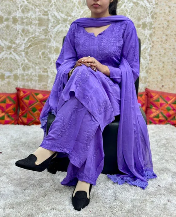 Rayon_Lavender_Chikankari_Palazzo_Dupatta_Set_For_Women