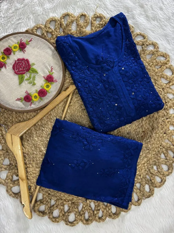 Rayon_Mukesh_Navy_Blue_Plazo_Set_For_Women