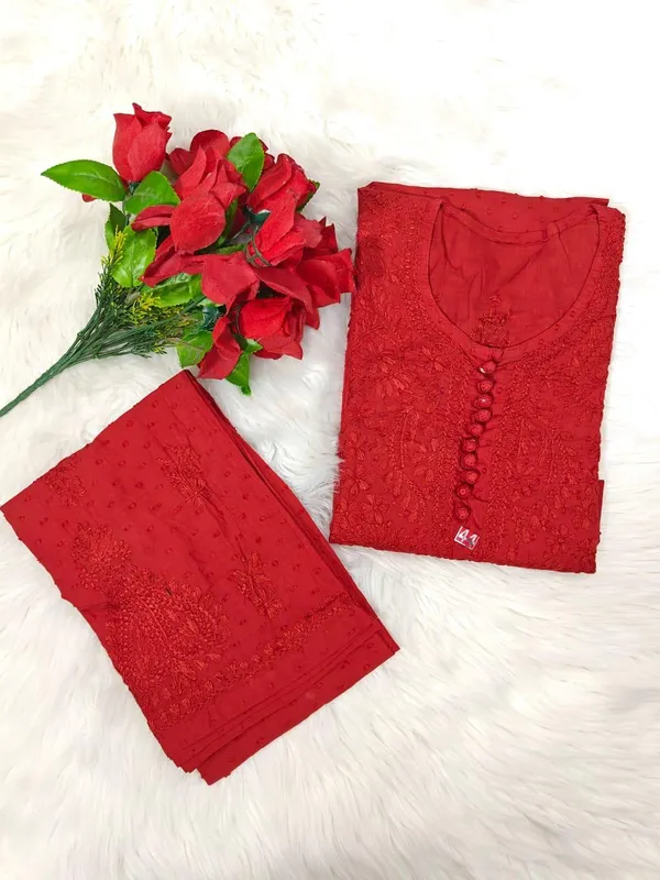Red_Dobby_Chikankari_Palazzo_Set_For_Women