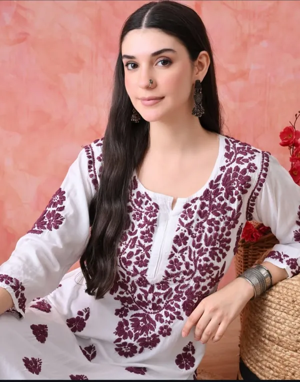 White_Chanderi_Chikan_Pant_Set_For_Women