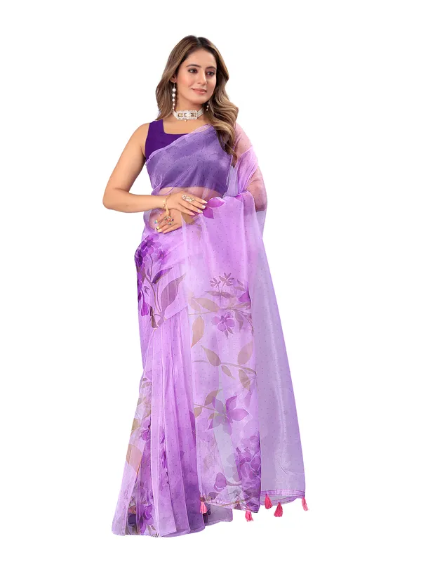 Floral_Printed_Organza_Saree
